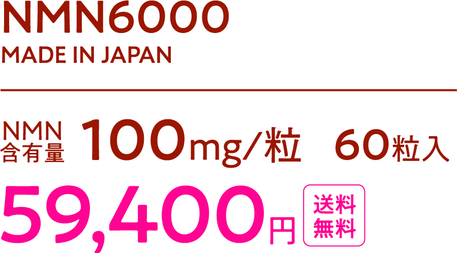 NMN6000 MADE IN JAPAN NMN100ｍｇ/粒 60粒入 59,400円 送料無料