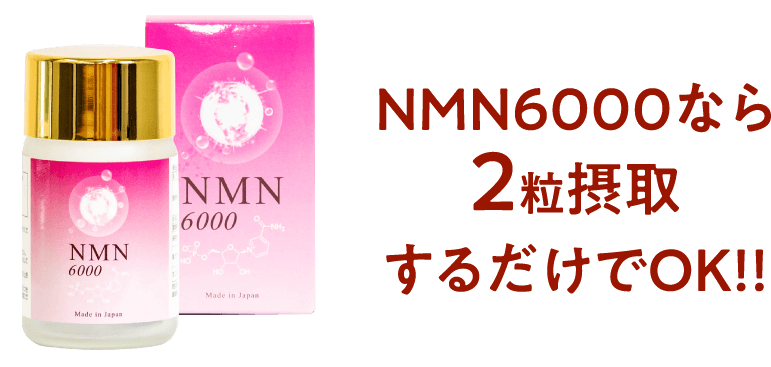 NMN6000なら2粒摂取するだけでOK!!